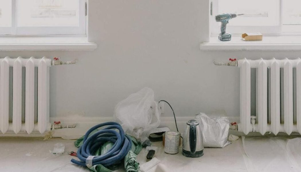 flooring materials ready for a floor repair