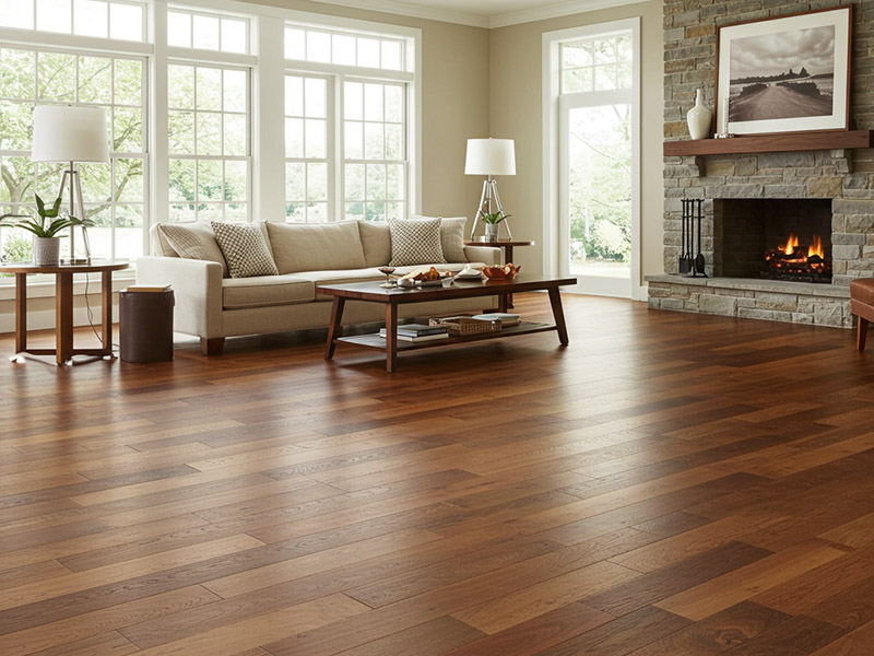 prefinished hardwood in a large new home