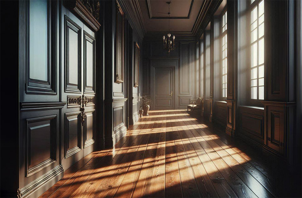 dark oak floors that darkened over time