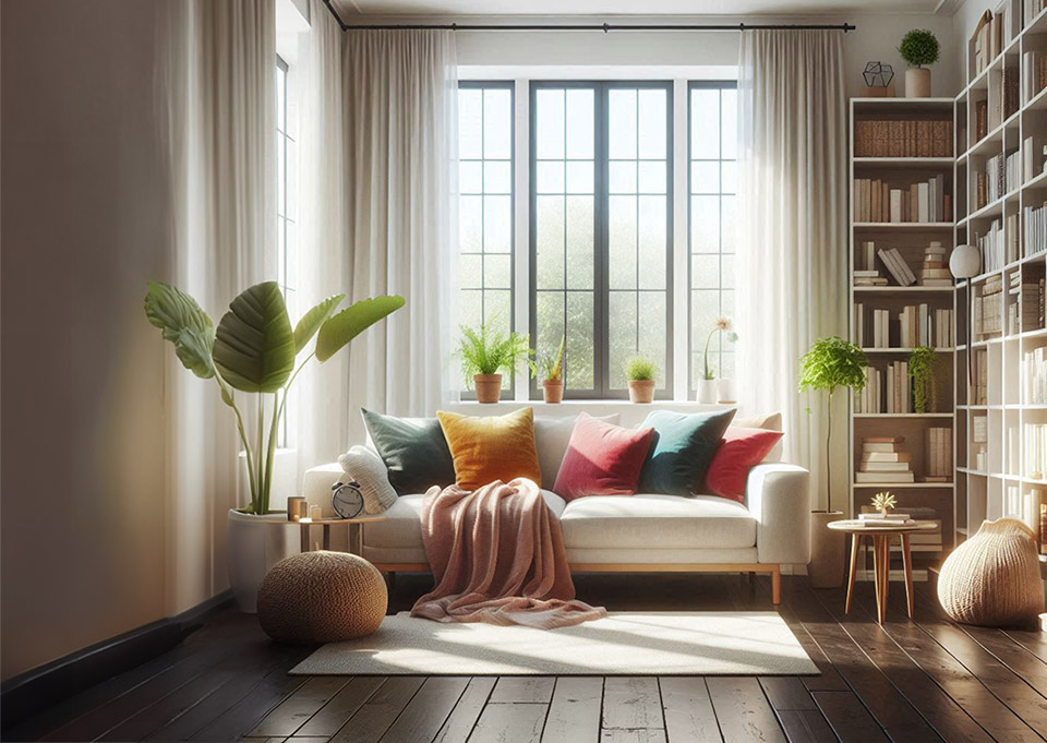 Transformations with a Dark Wood Floor Living Room