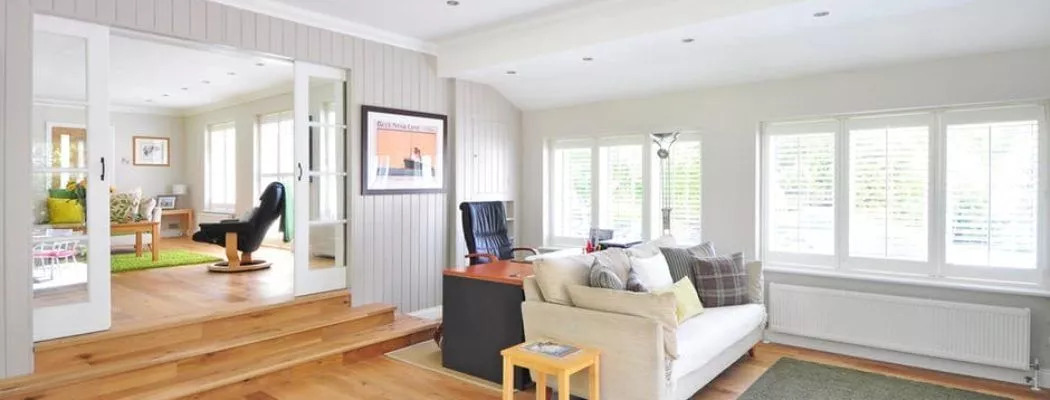 engineered hardwood in a huge house