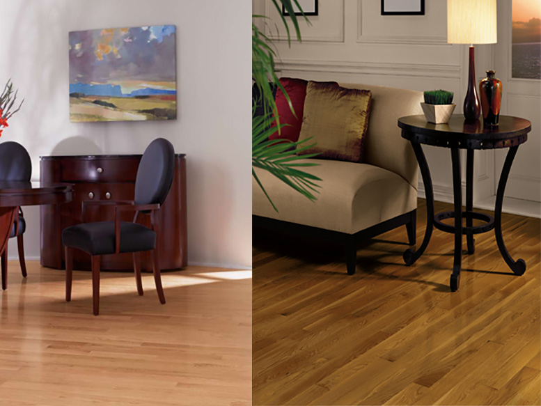 red oak wall color options on display