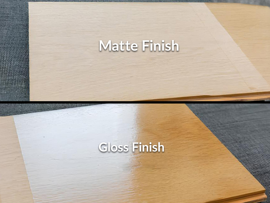 the visual pros and cons of matte finishes next to a gloss finish picture