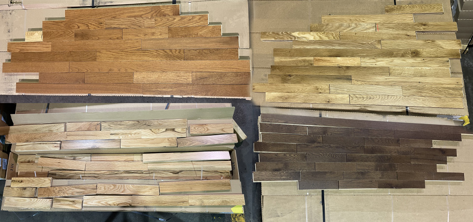 utility grade floors racked out on pallets