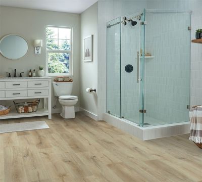 Rich Sandy 20 mil Wear Layer Waterproof Luxury Vinyl Plank in bathroom photo